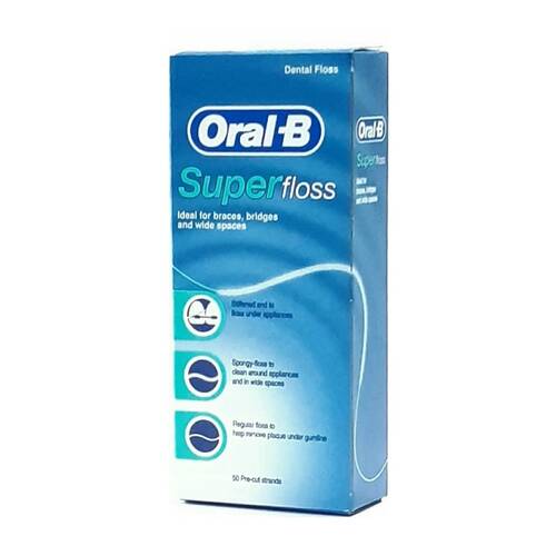 ORAL-B SuperFloss nić dentystyczna do czyszczenia mostów, aparatów ortodontycznych